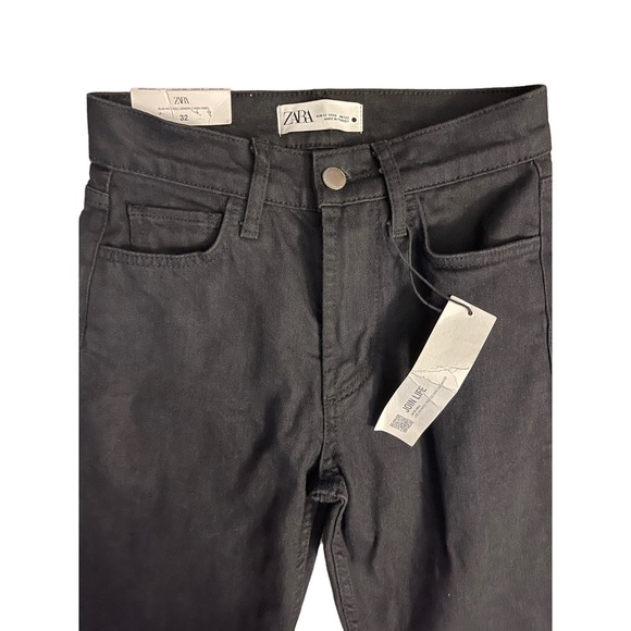 NWT Zara Signature Slim Fit / Full Length / High Rise Jeans in Black Size 0 - Picture 4 of 12